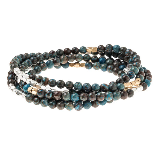 Bracelet Stone Wrap Jaspe Bleu Ciel - Pierre de l’Accomplissement