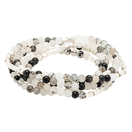 Bracelet Stone Wrap Quartz Tourmaliné - Pierre de Protection