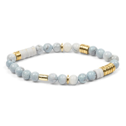 Bracelet en Pierres Mélangées - Howlite bleue