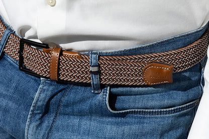 Ceintures Tressées - Brun Blanc