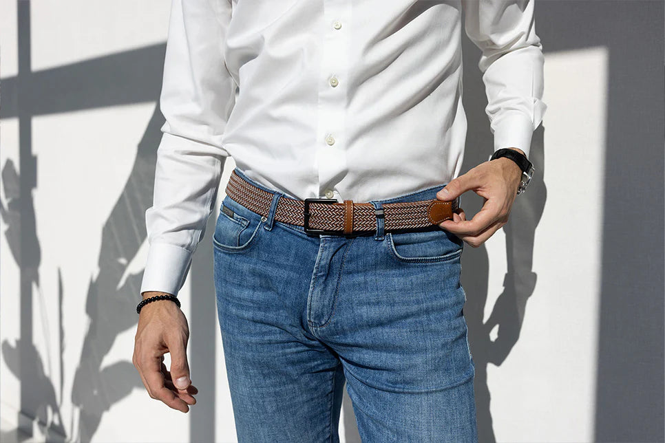 Ceintures Tressées - Brun Blanc