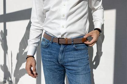 Ceintures Tressées - Brun Blanc