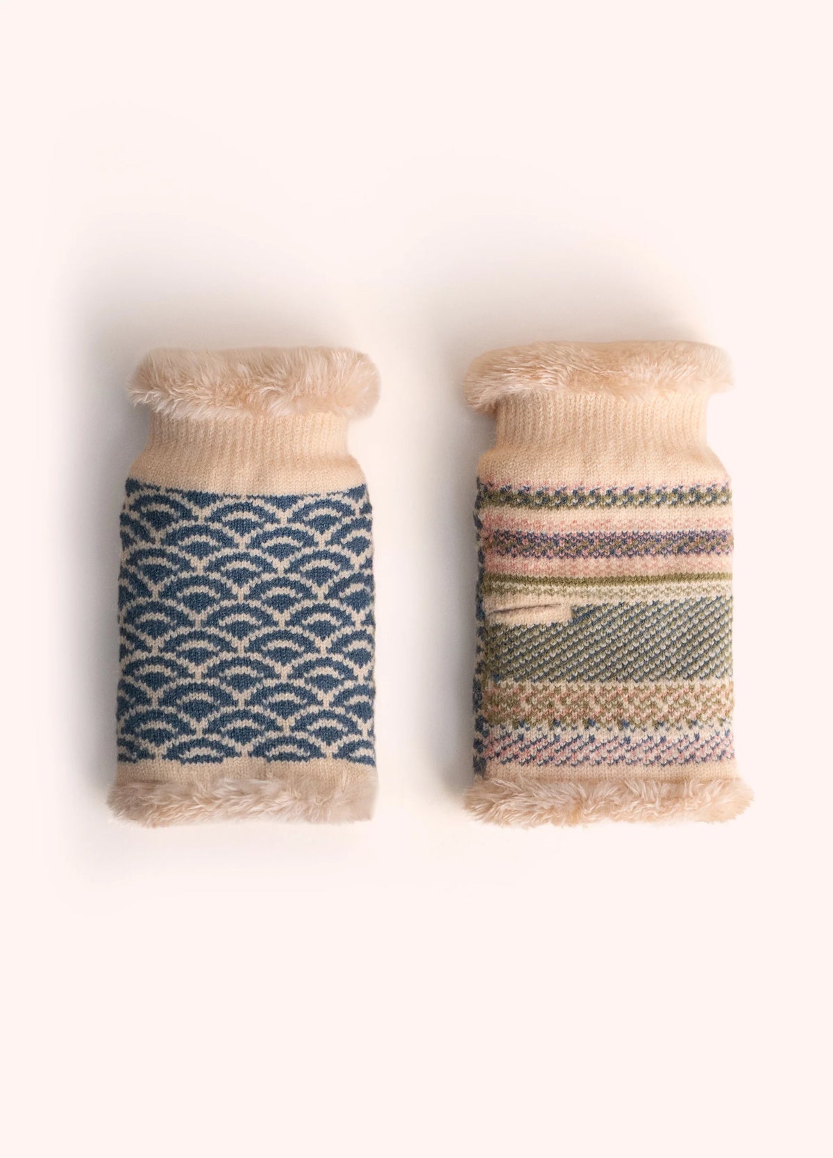 Chauffe-Poignets Cosy Agatha - Denim Mix | Powder