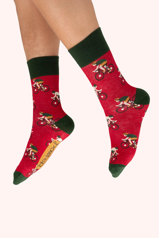 Chaussettes pour Homme - Vélos de Course - Rouge