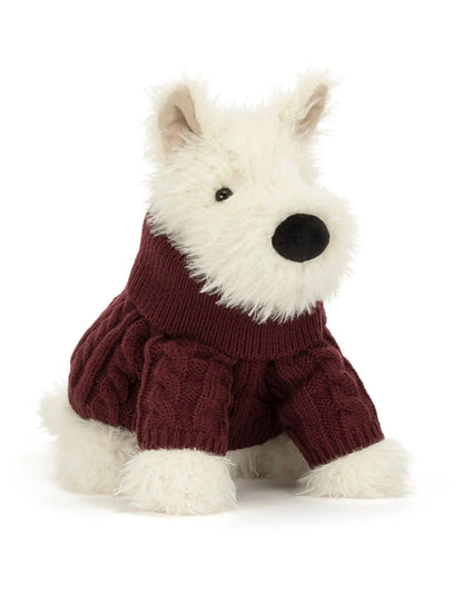 Chien Écossais Munro avec Chandail d'Hiver | Jellycat