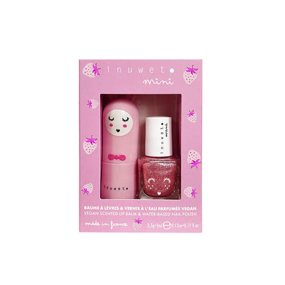 Coffret Duo Baume à Lèvres et Vernis à l'Eau - Fraise