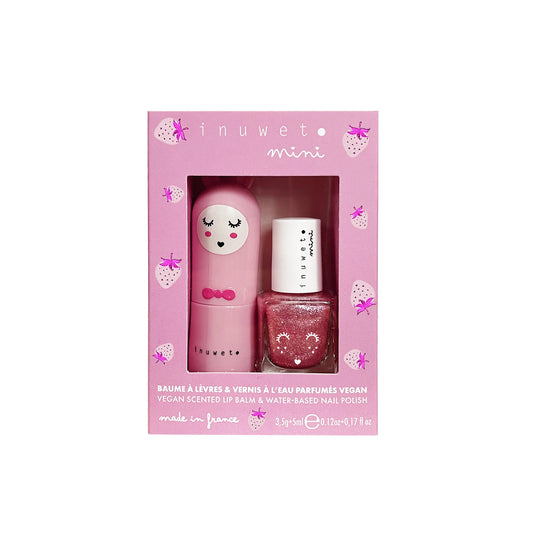 Coffret Duo Baume à Lèvres et Vernis à l'Eau - Fraise