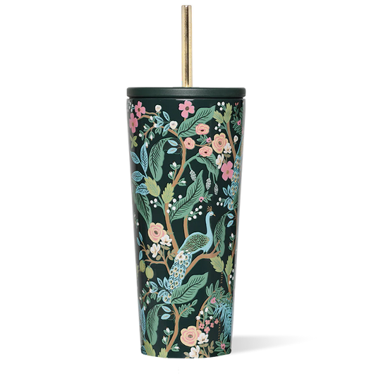 Cold Cup 24 oz Rifle Paper Co. x Corkcicle Peacock Blue