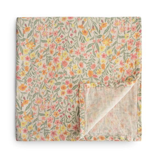 Couverture en Mousseline de Coton Biologique - Pastel Blooms