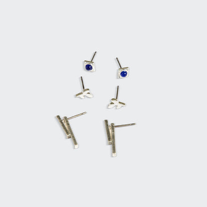 Ensemble de Boucles d’Oreilles - Feuille/Lapis/Argent | Scout