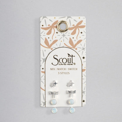 Ensemble de Boucles d’Oreilles - Libellule/Opalite/Argent | Scout