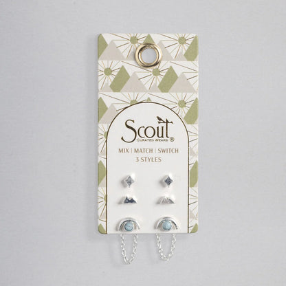 Ensemble de Boucles d’Oreilles - Montagne/Howlite Bleue/Argent | Scout