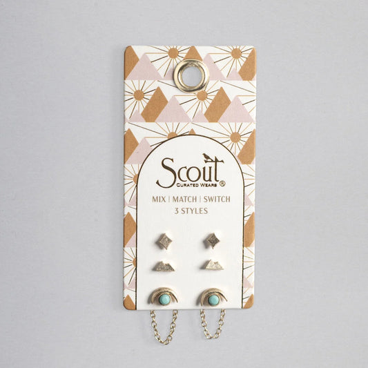 Ensemble de Boucles d’Oreilles - Montagne/Turquoise/Or | Scout