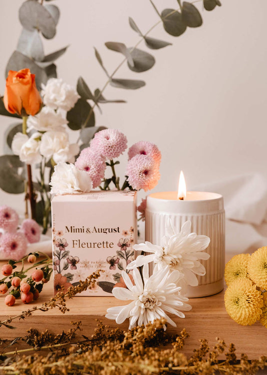 Bougie Réutilisable Fleurette - 8 oz