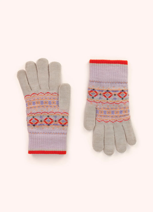 Gants Fair Isle - Cream Mix | Powder