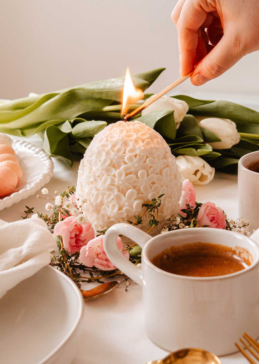 Bougie Décorative - Oeuf Fleuri