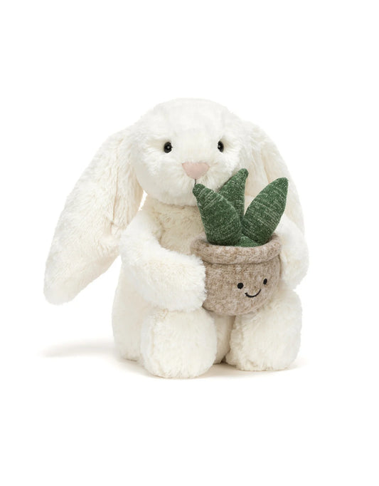 Lapin Crème avec Plante | Jellycat