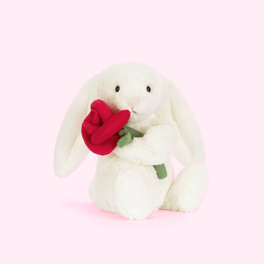 Lapin Crème avec Rose | Jellycat