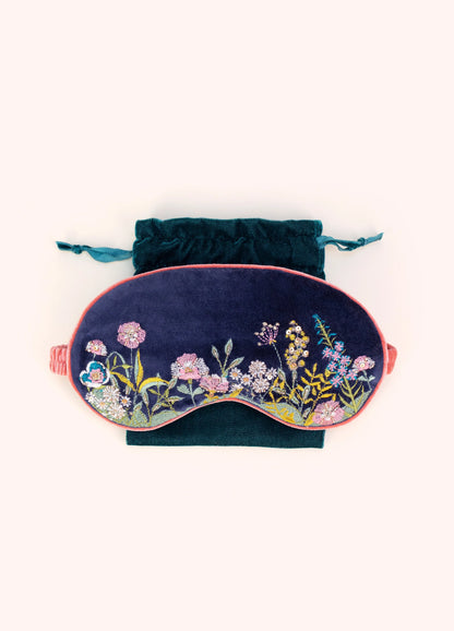Masque pour les Yeux - Navy Floral Hedgerow