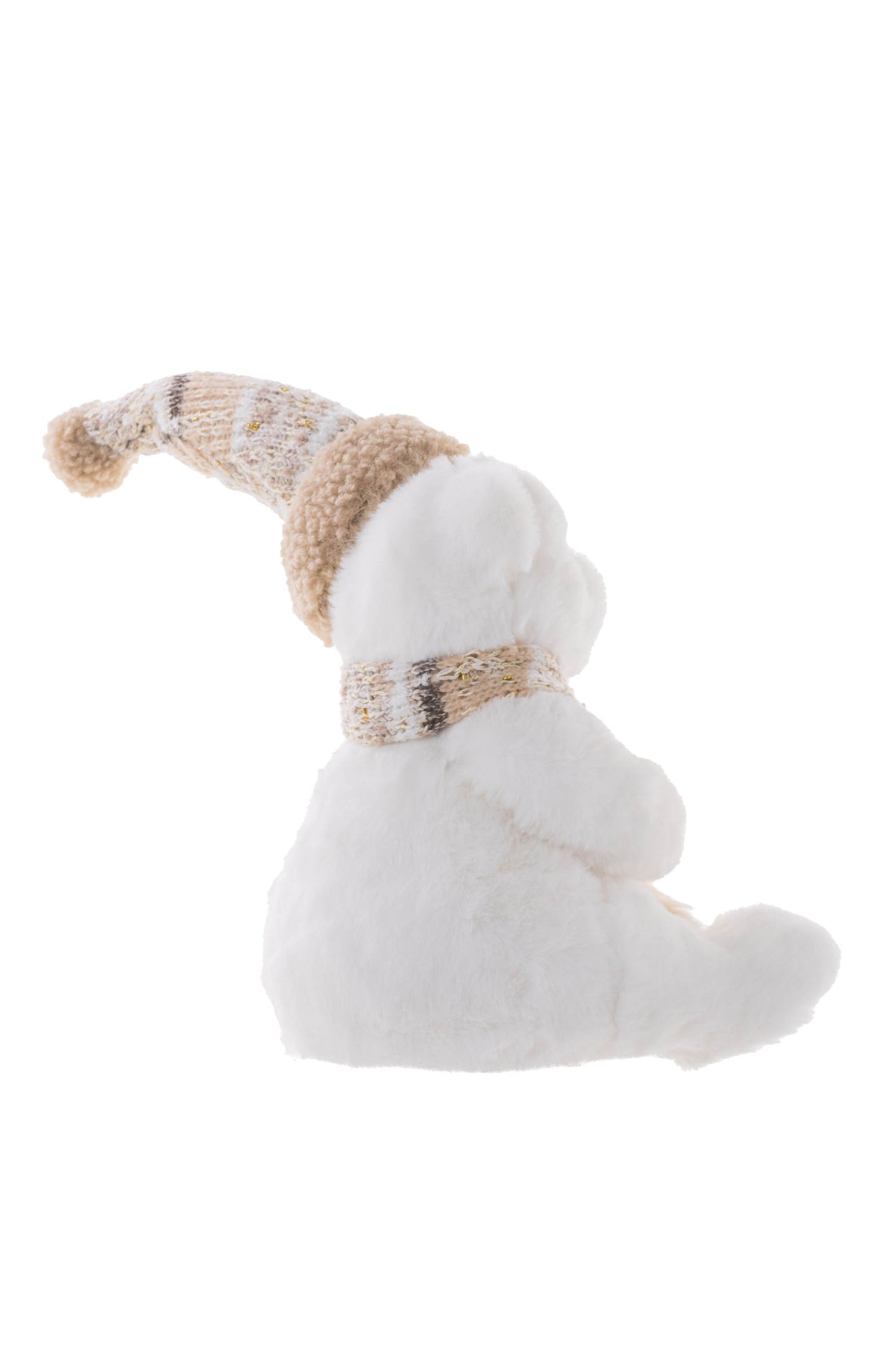 Ours Blanc Assis avec Accessoires Beiges