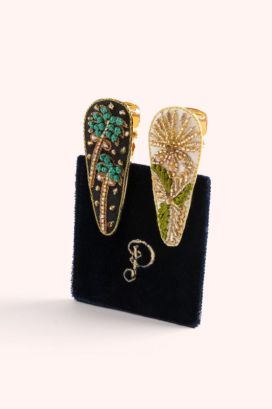 Barrettes à Cheveux Ornées de Bijoux (Lot de 2)