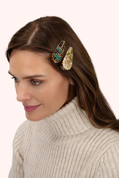 Barrettes à Cheveux Ornées de Bijoux (Lot de 2)