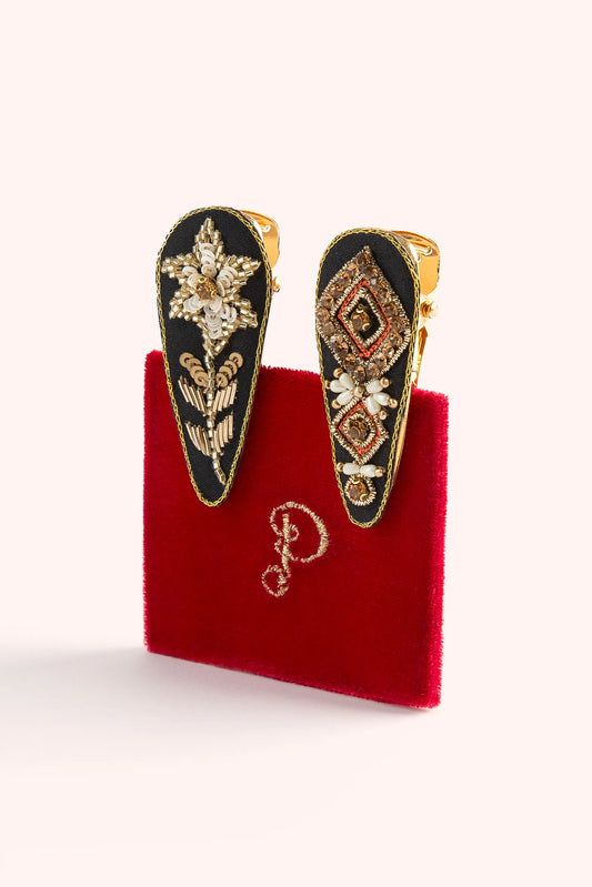 Barrettes à Cheveux Ornées de Bijoux (Lot de 2)