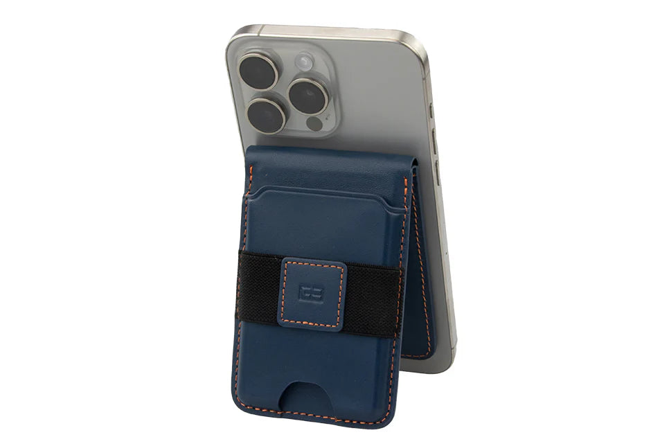 Portefeuille MagSafe 7 Cartes - Bleu Orange | Garzini