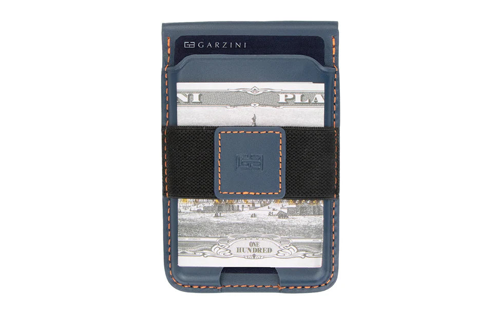 Portefeuille MagSafe 7 Cartes - Bleu Orange | Garzini