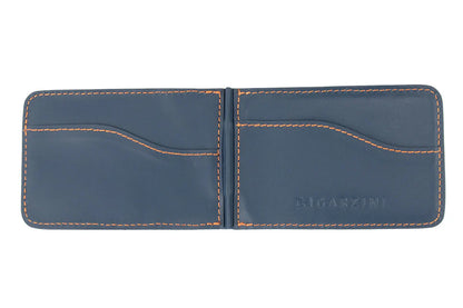 Portefeuille MagSafe 7 Cartes - Bleu Orange | Garzini