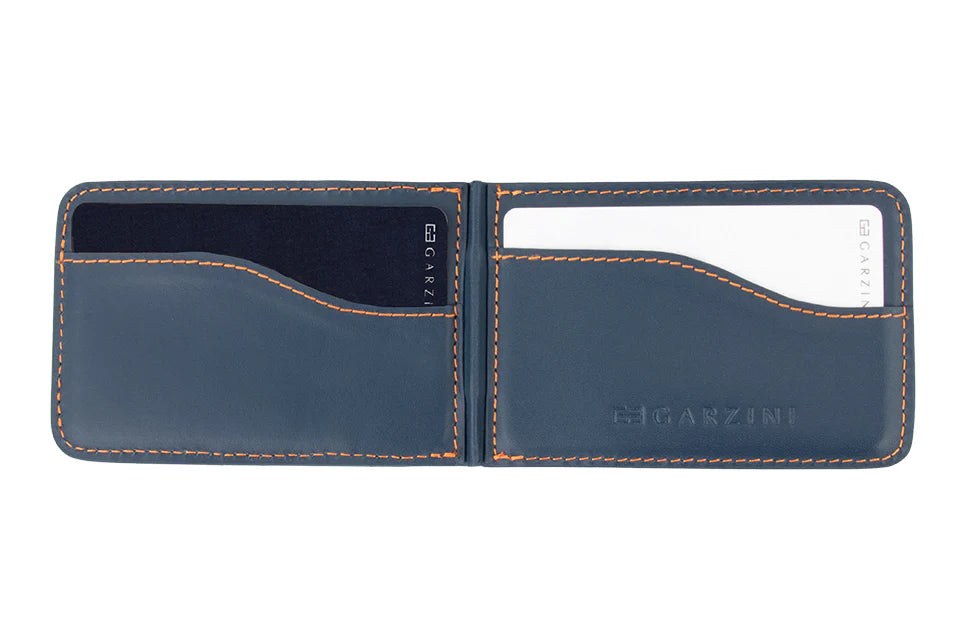 Portefeuille MagSafe 7 Cartes - Bleu Orange | Garzini