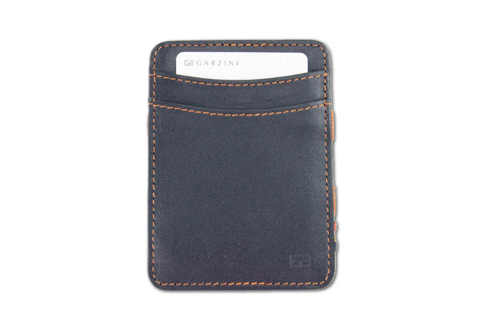 Portefeuille Magique 8 Cartes - Bleu Orange | Garzini