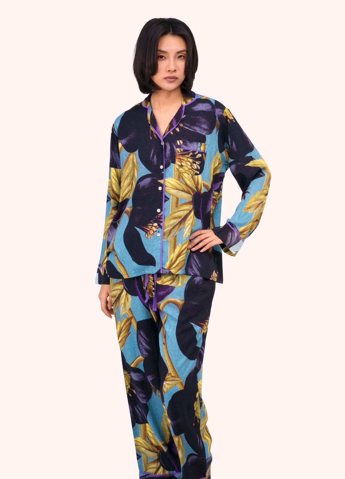 Long Pyjama Large - Hellebore | Powder