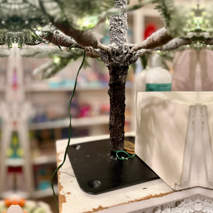 Sapin de Noël Artificiel 4 Pieds Enneigé avec Lumières LED