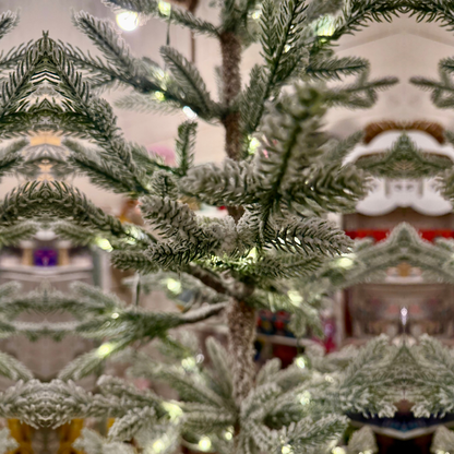 Sapin de Noël Artificiel 4 Pieds Enneigé avec Lumières LED