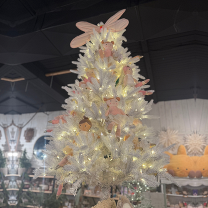 Sapin de Noël Artificiel 6 Pied Blanc avec Lumières LED