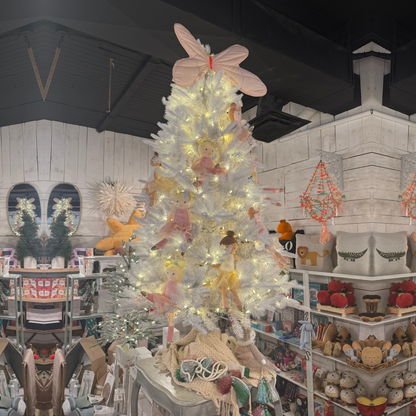 Sapin de Noël Artificiel 6 Pied Blanc avec Lumières LED