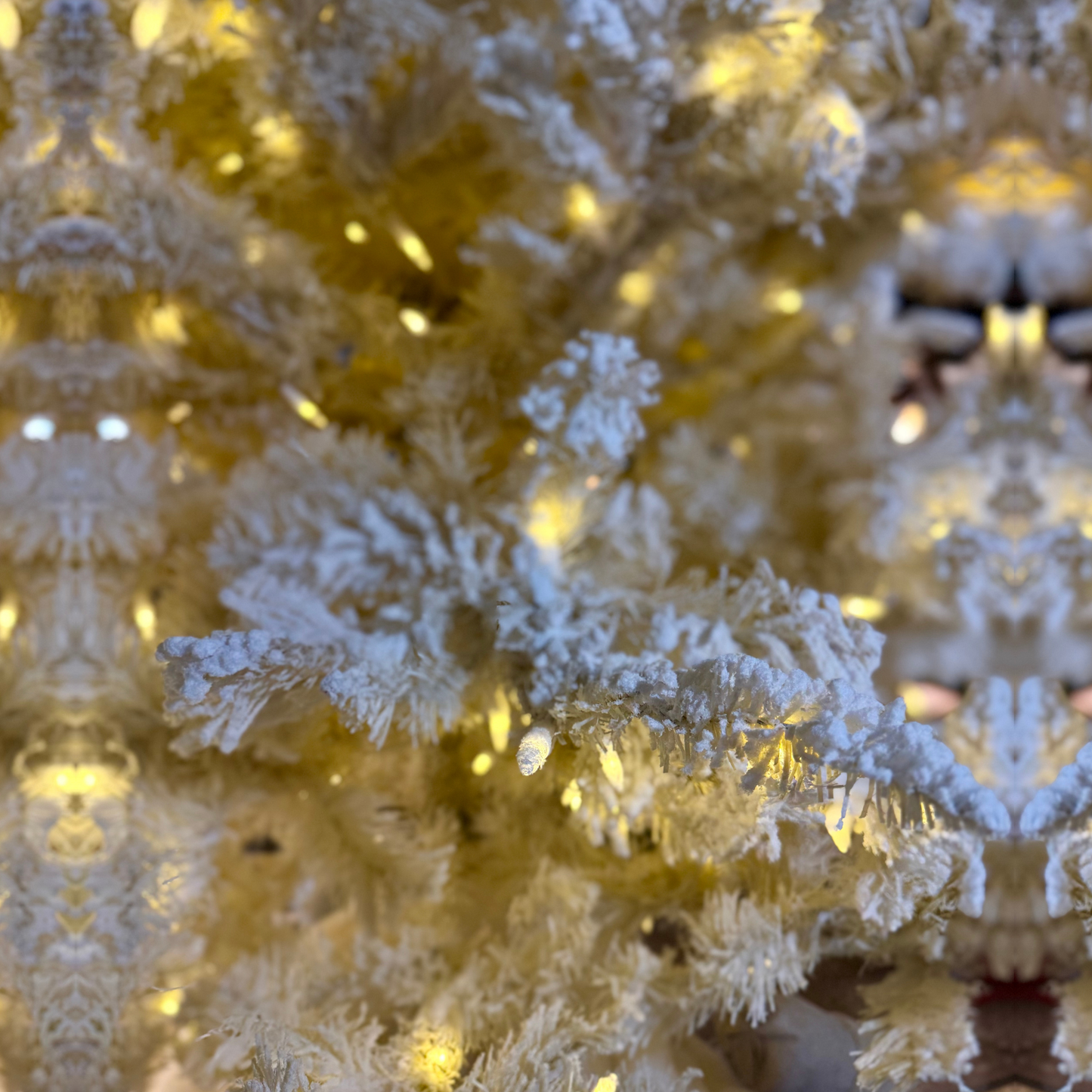 Sapin de Noël Artificiel 9 Pieds Blanc Enneigé avec Lumières LED