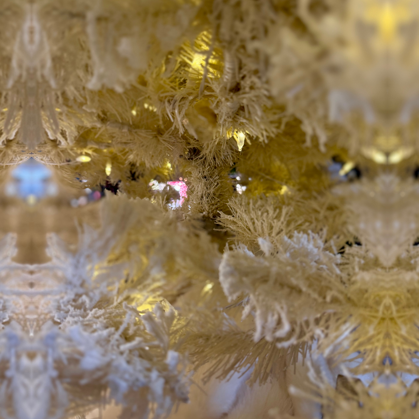 Sapin de Noël Artificiel 9 Pieds Blanc Enneigé avec Lumières LED