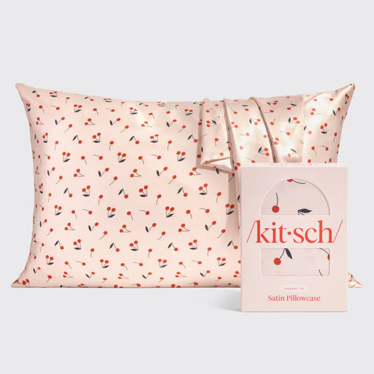 Taie d'Oreiller en Satin - Cherry Print | Kitsch