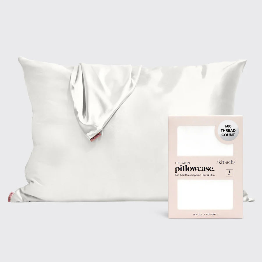 Taie d'Oreiller en Satin - Ivoire | Kitsch