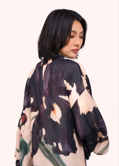Veste Kimono Courte - Midnight Orchid | Powder