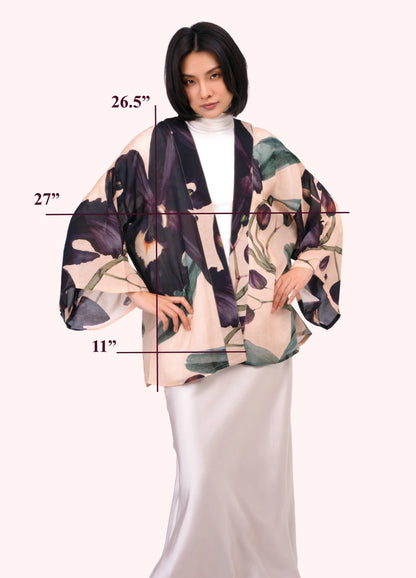 Veste Kimono Courte - Midnight Orchid | Powder